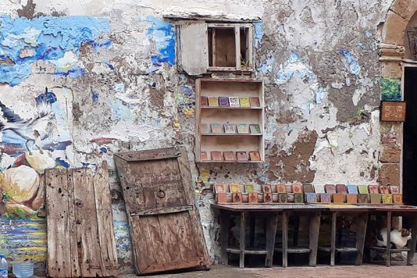 Handmade tiles in Essaouira