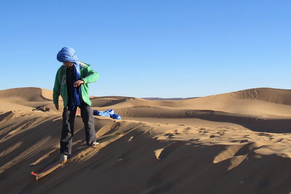 Sandboarding in the dunes