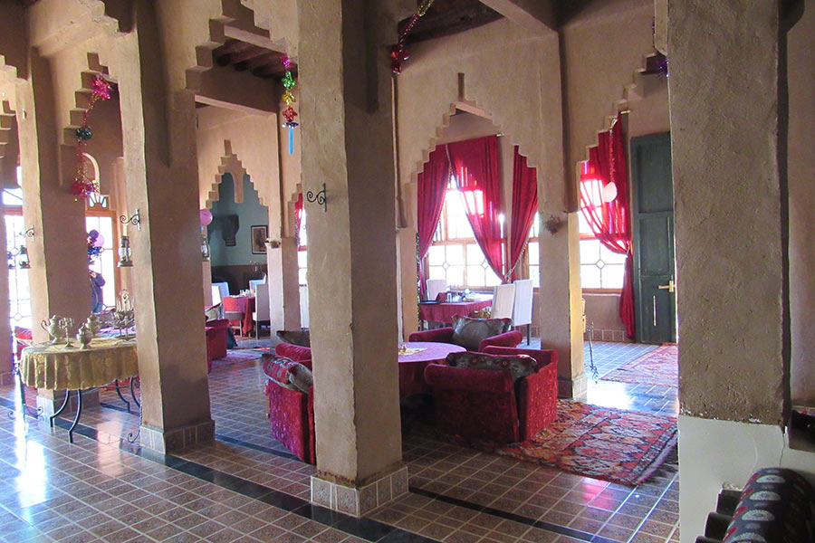 Dining room in the Kasbah Itrane