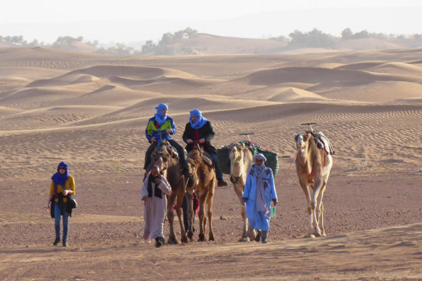Camel trekking to Erg Lihoudi