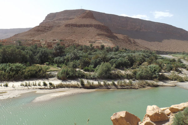 The oasis on the river Ziz between Fès and Marrakech