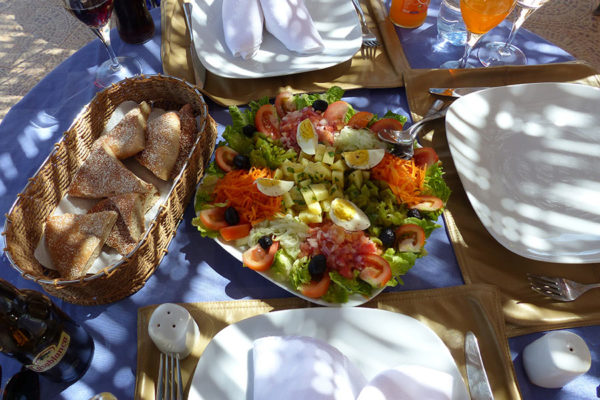 Fresh meals in the desert camp