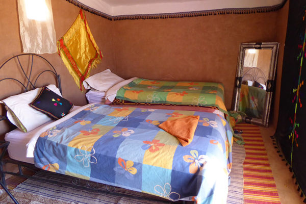 Sleeping tent in desert camp Erg Chigaga